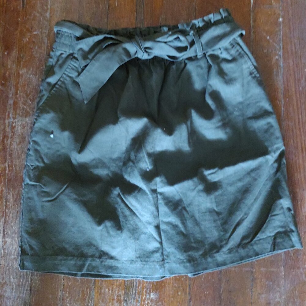 JCrew tie waist skirt in Olive